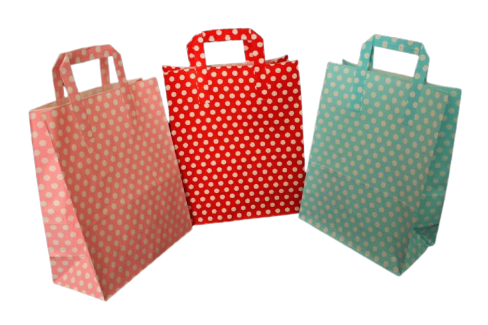 שקית נייר עם בסיס רחב וידית שטוחה (25 יחידות)