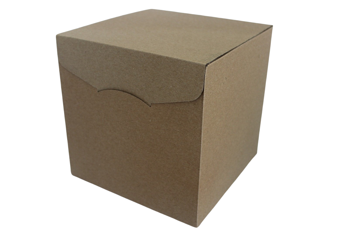 קופסא קובייה חום טבעי עם מכסה מחובר