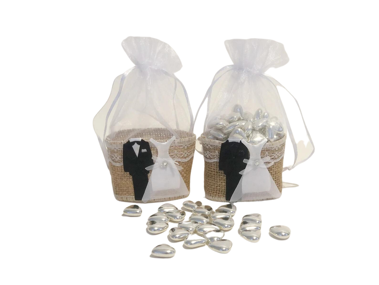 תיק יוטה חתן כלה (12 יחידות)