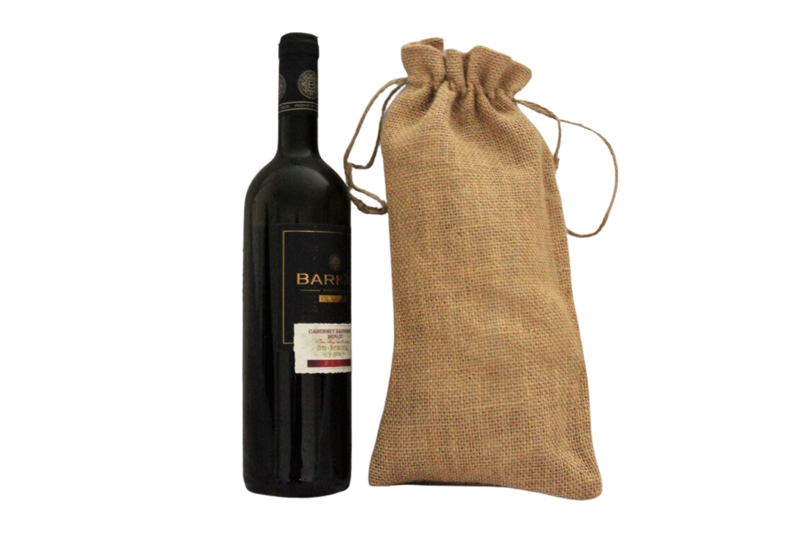 שקית יוטה בגודל יין